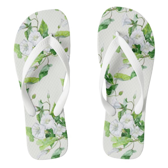 Bindete weiße Blume Flip Flops (Fußbett)