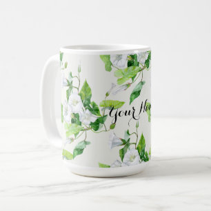 Bindete weiße Blume Kaffeetasse