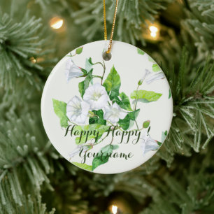 Bindete weiße Blume Keramik Ornament