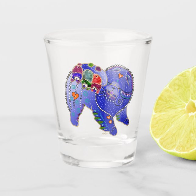 BINDI CHOW FAMILY Chow shot glass Schnapsglas (Vorderseite)