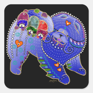 BINDI CHOW FAMILY-Quadratzkleber Quadratischer Aufkleber