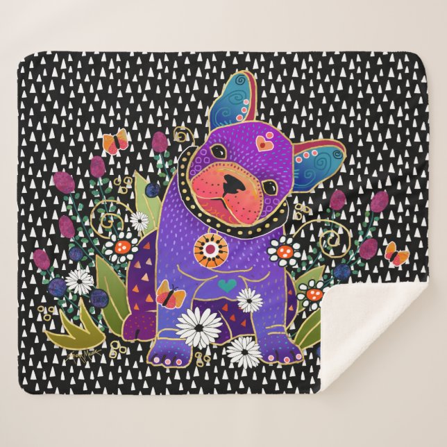 BINDI FRENCH BULLDOG sherpa Decke 3 Größen Sherpadecke (Vorderseite (Horizontal))