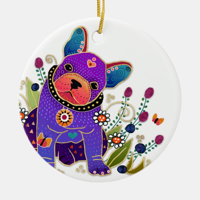 BINDI FRENCHIE Bulldogge Keramik Ornament (Vorne)