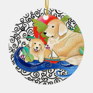 BINDI GOLDEN RETRIEVER-VERZIERUNG KERAMIKORNAMENT