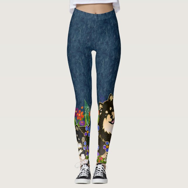 BINDI LAPPY Finnisch Lapphund blu Designer Legging Leggings (Vorderseite)
