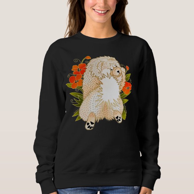 BINDI MINGSIE Creme Chow-FRONT Design-Stil Sweatshirt (Vorderseite)