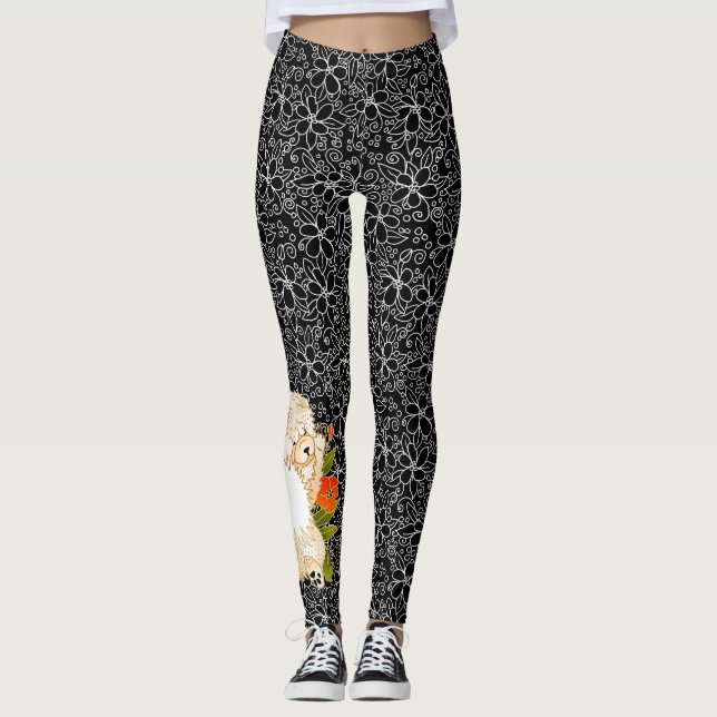 BINDI MINGSIE Creme schaut Leggings hinten an (Vorderseite)