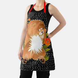 BINDI MINGSIE Red Chow All-over Print Schürze