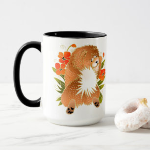 BINDI MINGSIE rote Chow-Chow Tassemitteilung an Tasse