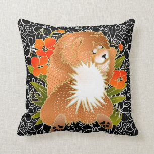 BINDI MINGSIE - rotes, würfelhaltiges Kissen, rech Kissen