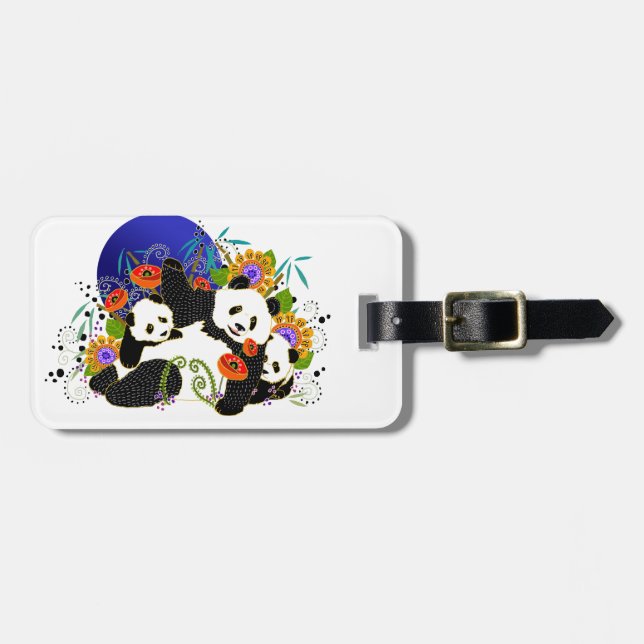 BINDI PANDAS 2 Stile Gepäckanhänger (Vorderseite horizontal)