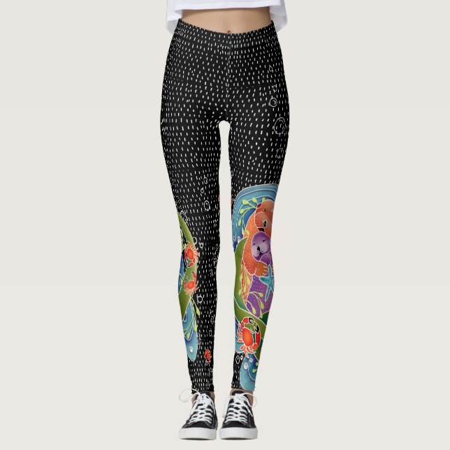 BINDI Sea Otters Leggings...Blick auf Krabbe auf a Leggings (Vorderseite)