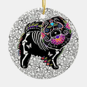 BINDI SUGARSKULL Chow-Chow - Verzierung Keramik Ornament