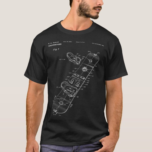 Binding Mechanism for a Snowboard Patent Poster T-Shirt (Vorderseite)