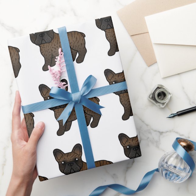 Bindle French Bulldog Niedlich Cartoon Dog Muster Geschenkpapier (Schenken)