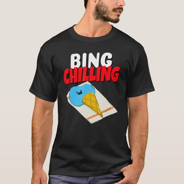 Bing Chilling Ice Cream Meme Melting Ice Creme Con T-Shirt (Vorderseite)