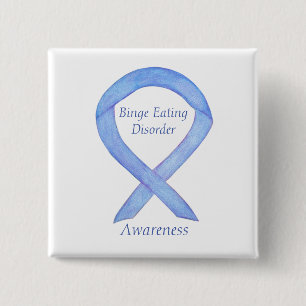 Binge Eating Disease Awareness Ribbon Custom Butto Button