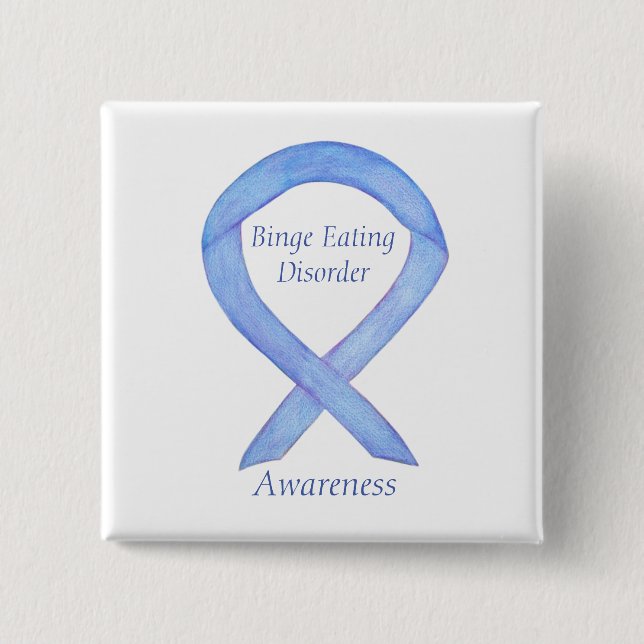 Binge Eating Disease Awareness Ribbon Custom Butto Button (Vorderseite)