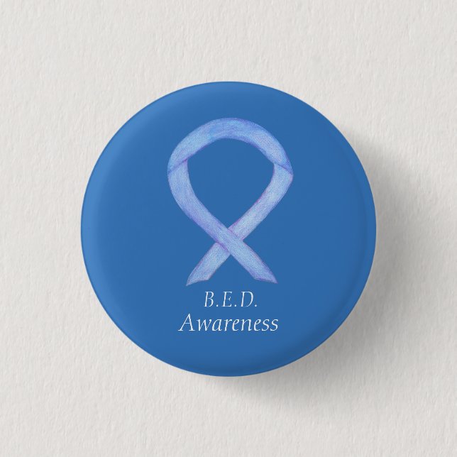Binge Eating Disorder (BED) Awareness Ribbon Butto Button (Vorderseite)