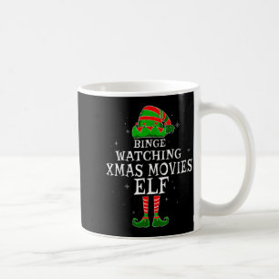 Binge-Watching von Weihnachtsfilmen Elf passend zu Kaffeetasse