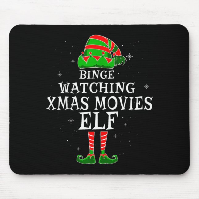Binge-Watching von Weihnachtsfilmen Elf passend zu Mousepad (Vorne)