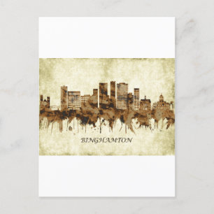 Binghamton New York Cityscape auf Deutsch Feiertagspostkarte