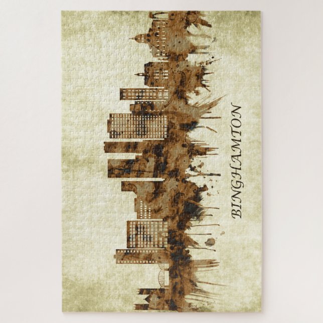 Binghamton New York Cityscape Puzzle (Vertikal)