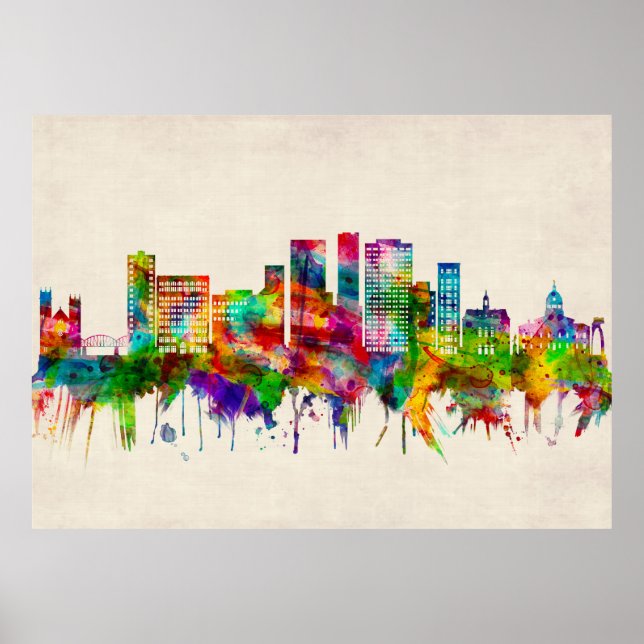 Binghamton New York Skyline Poster (Vorne)