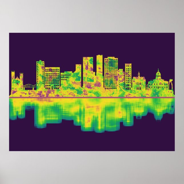 Binghamton New York Skyline Poster (Vorne)