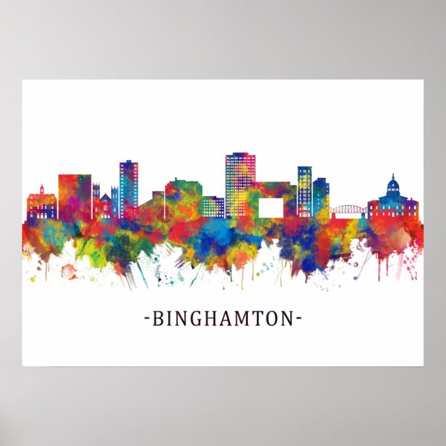 Binghamton New York Skyline Poster (Vorne)