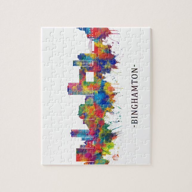 Binghamton New York Skyline Puzzle (Vertikal)