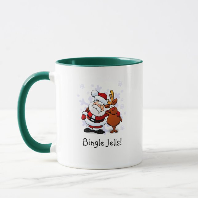 Bingle Jells Santa & Rudolph Holiday Coffee Tasse (Links)