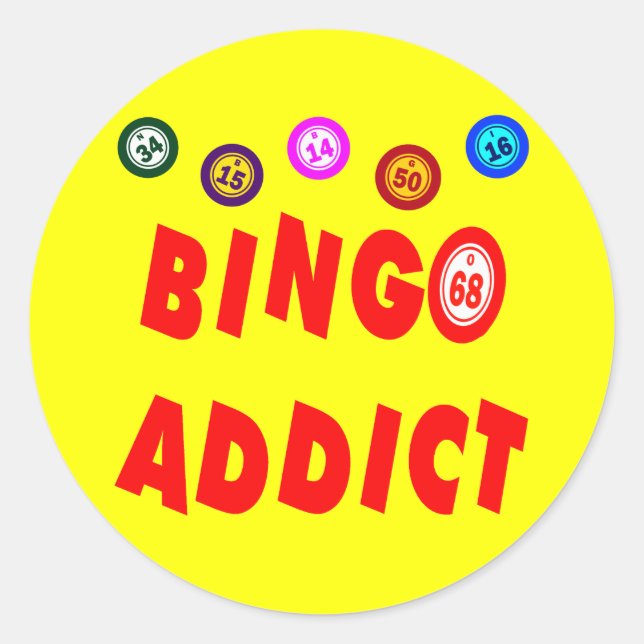 BINGO ADDICT RUNDER AUFKLEBER (Vorderseite)