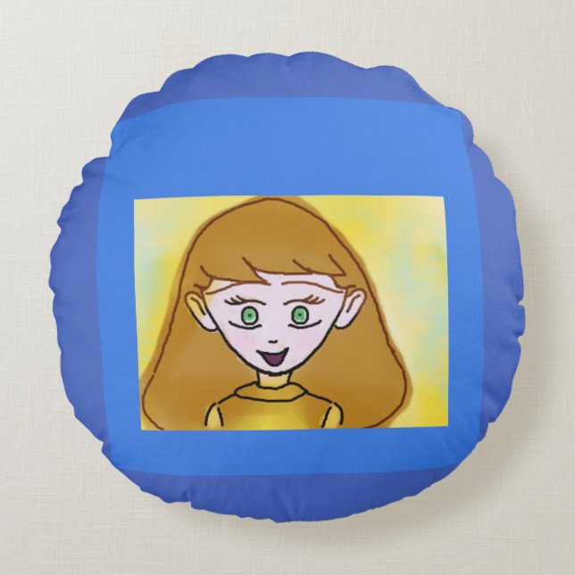 Bingo Anime Round Pillow Rundes Kissen (Vorderseite)