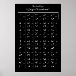 Bingo-Anzeigetafel 75 - Schwerelosigkeit-Spiele Poster
