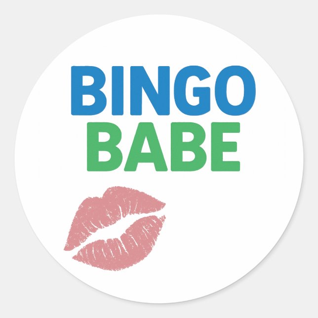 Bingo Babe Niedlich und zuversichtlich Bingo Lover Runder Aufkleber (Vorderseite)