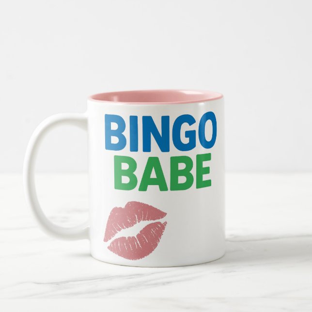 Bingo Babe Niedlich und zuversichtlich Bingo Lover Zweifarbige Tasse (Links)