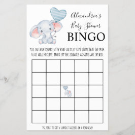 Bingo Baby Elephant Baby Duschkarte Flyer