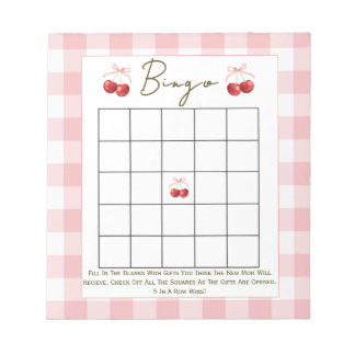 Bingo-Baby-Party-Spiel Cherry Sweet Notizblock