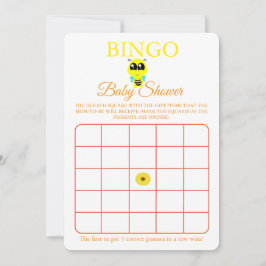 Bingo, Baby Shower Game Card Flyer, Baby Bee Einladung