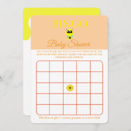 Bingo, Baby Shower Game Card Flyer, Baby Bee Einladung