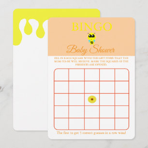 Bingo, Baby Shower Game Card Flyer, Baby Bee Einladung