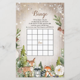 Bingo Baby Shower Winter Animals Woodland