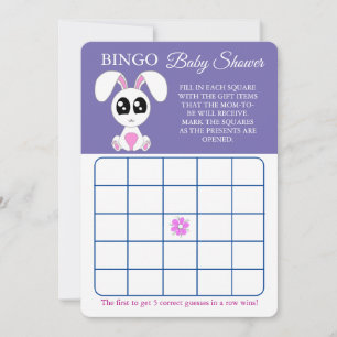 Bingo, Baby Showgame Card Flyer, Kaninchen Einladung