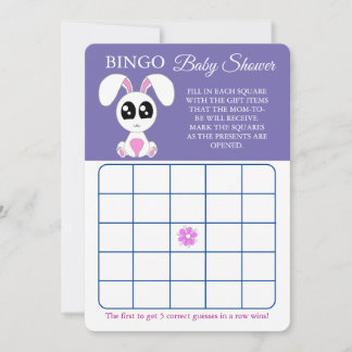 Bingo, Baby Showgame Card Flyer, Kaninchen Einladung