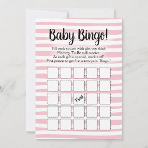 Bingo Baby Showspiel Pink White Einladung