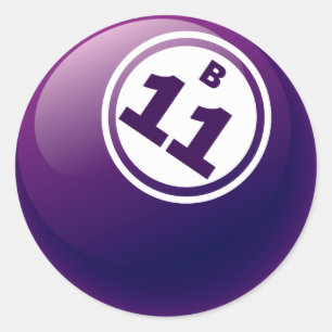 BINGO-BALL B 11 RUNDER AUFKLEBER