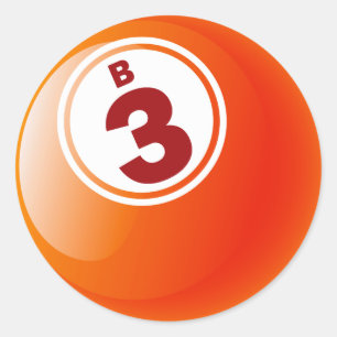 BINGO-BALL B 3 RUNDER AUFKLEBER