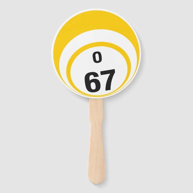 Bingo Ball Hand Fan O67 und 069 Fächer (Rückseite)