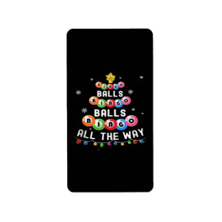 Bingo Balls Bingo den ganzen Weg Adressaufkleber